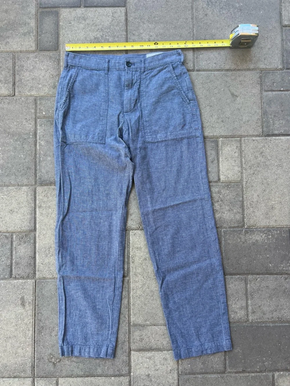 Gap Utility Linen Blend Blue Pants Mens 30 x 32